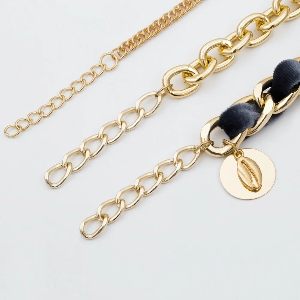 *IMOGEN* 3-Pc Gold Chain Fashion Bracelet Set
